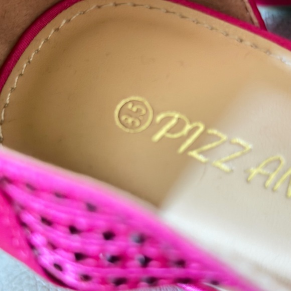 Pizz Annu Hot Pink Formal Satin Open Toe Shoes with a little bling! Size 8.5 - Picture 12 of 12